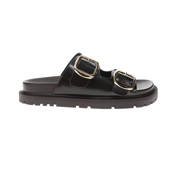 NWT Mia Womens Gen Double Buckle Flat Sandals GS1488501 Coffee Brown 7M - Picture 1 of 8